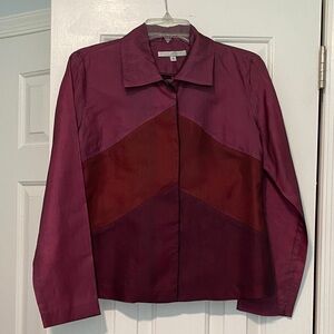 Women's Burgundy and Red Colorblock Top